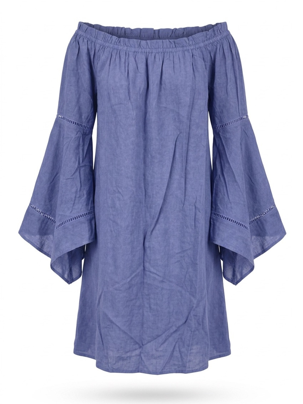 NWT Oddy Women’s Off Shoulder Bell Sleeve Cotton Boho Mini Dress Tunic coverup S